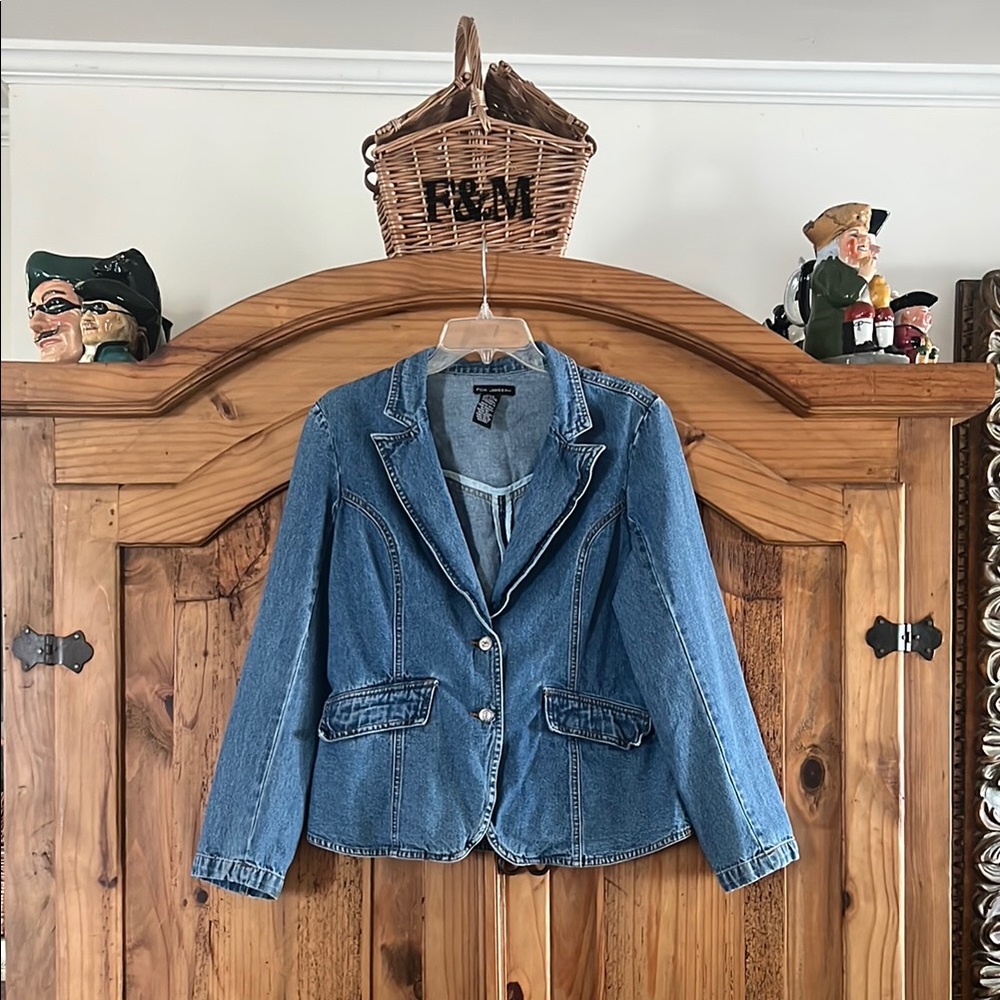 FOR JOSEPH Denim Blazer Jacket Size: Large (L) - Picture 4 of 16